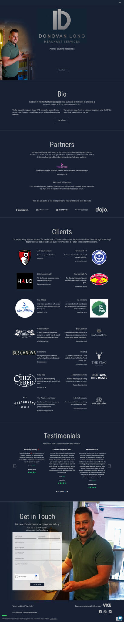 Donovan Long Merchant Services Homepage