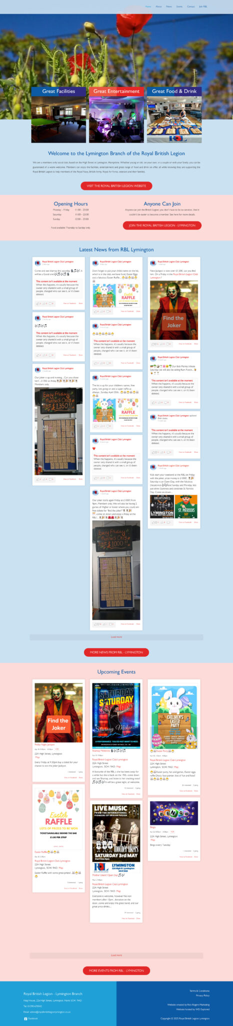 Royal British Legion Lymington Homepage